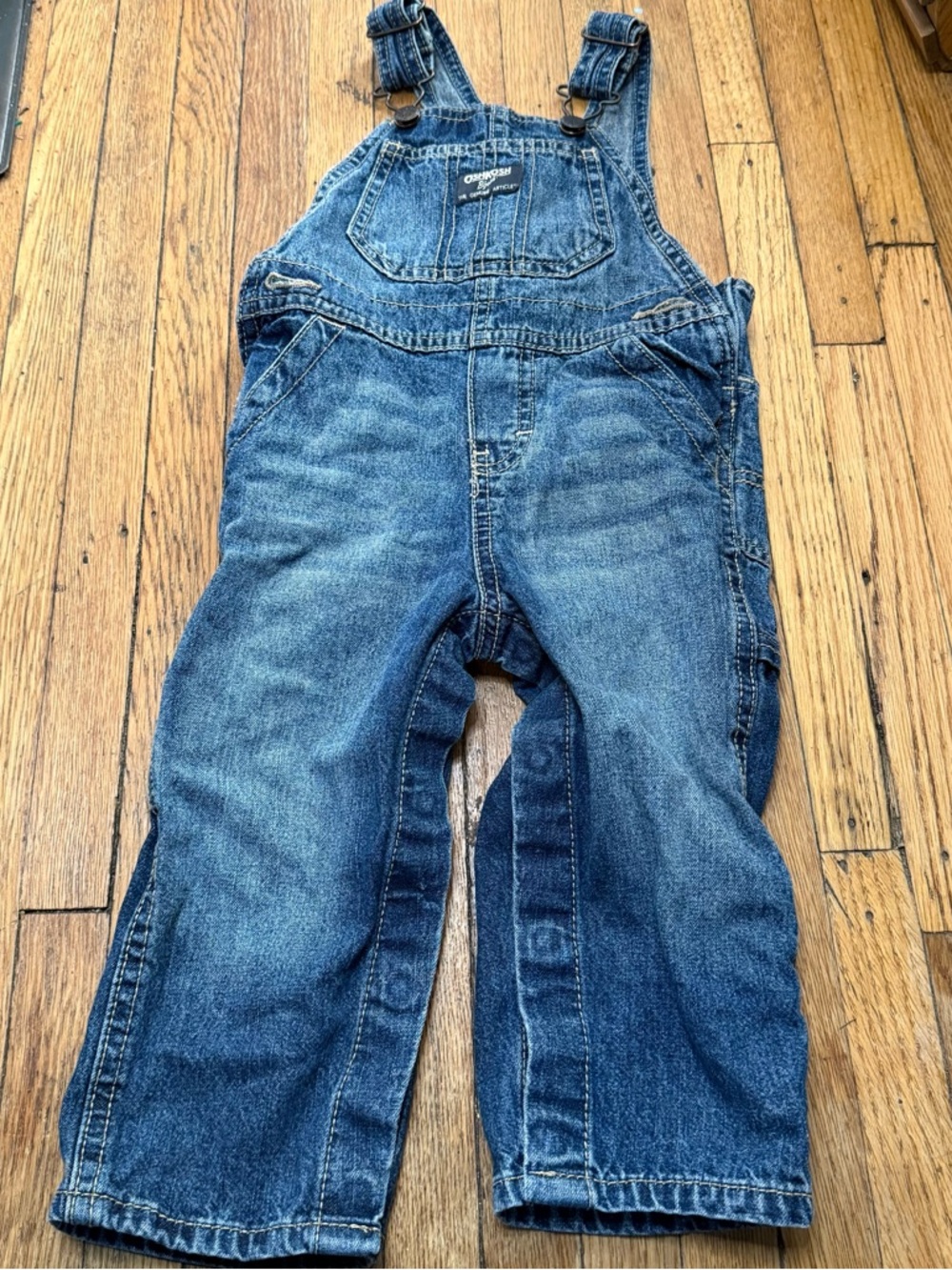 OshKosh B'gosh Baby Boy’s Vintage Blue Denim Overalls - Size 18 Months